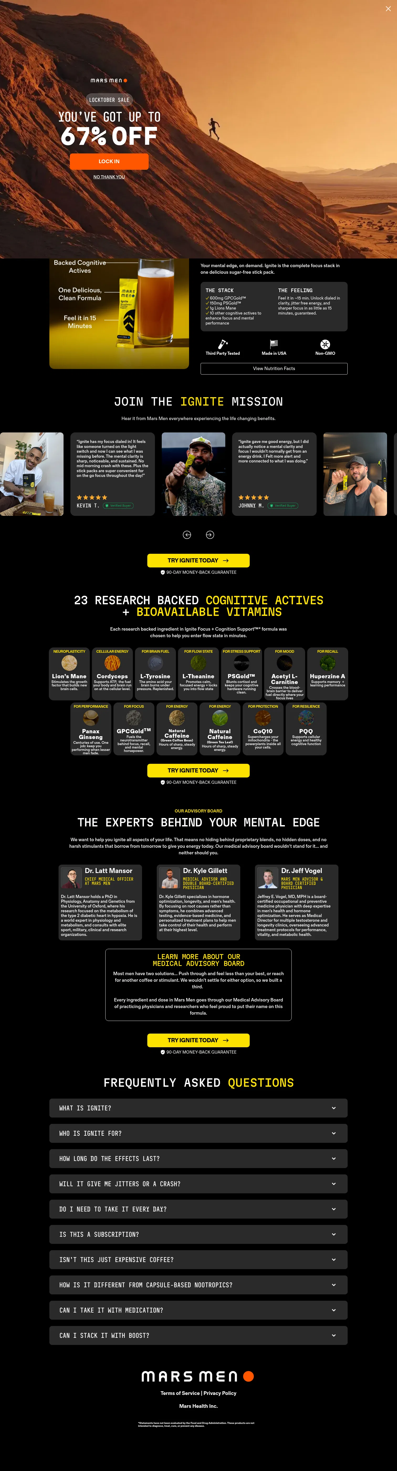 mengotomars.com/pages/ignite-fb on desktop, full screenshot