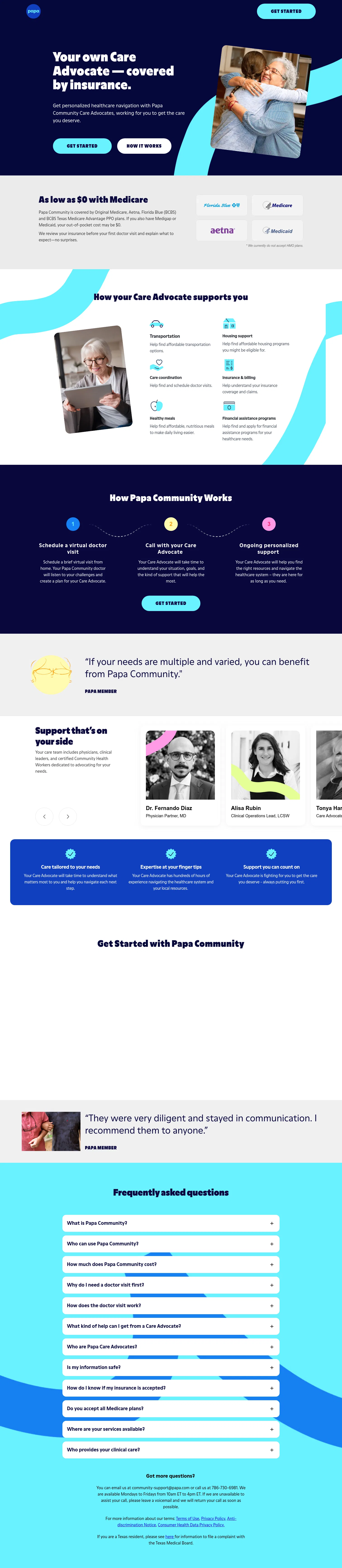 community.papa.com on desktop, full screenshot