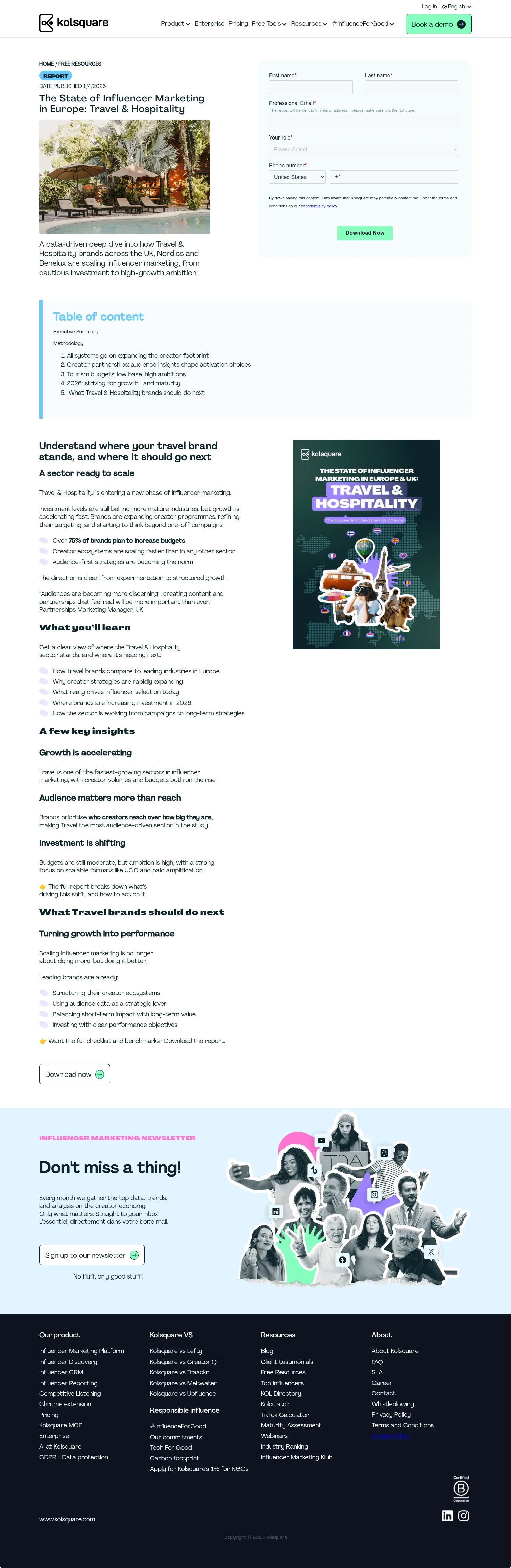 kolsquare.com/en/free-ressources/the-state-of-influencer-marketing-in-europe-travel-hospitality on desktop, full screenshot