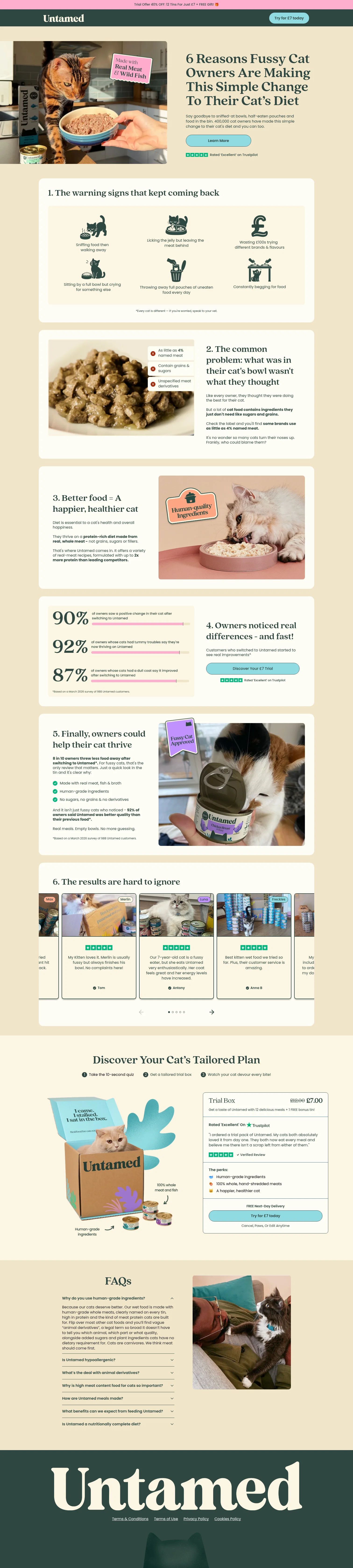 Untamed landing page