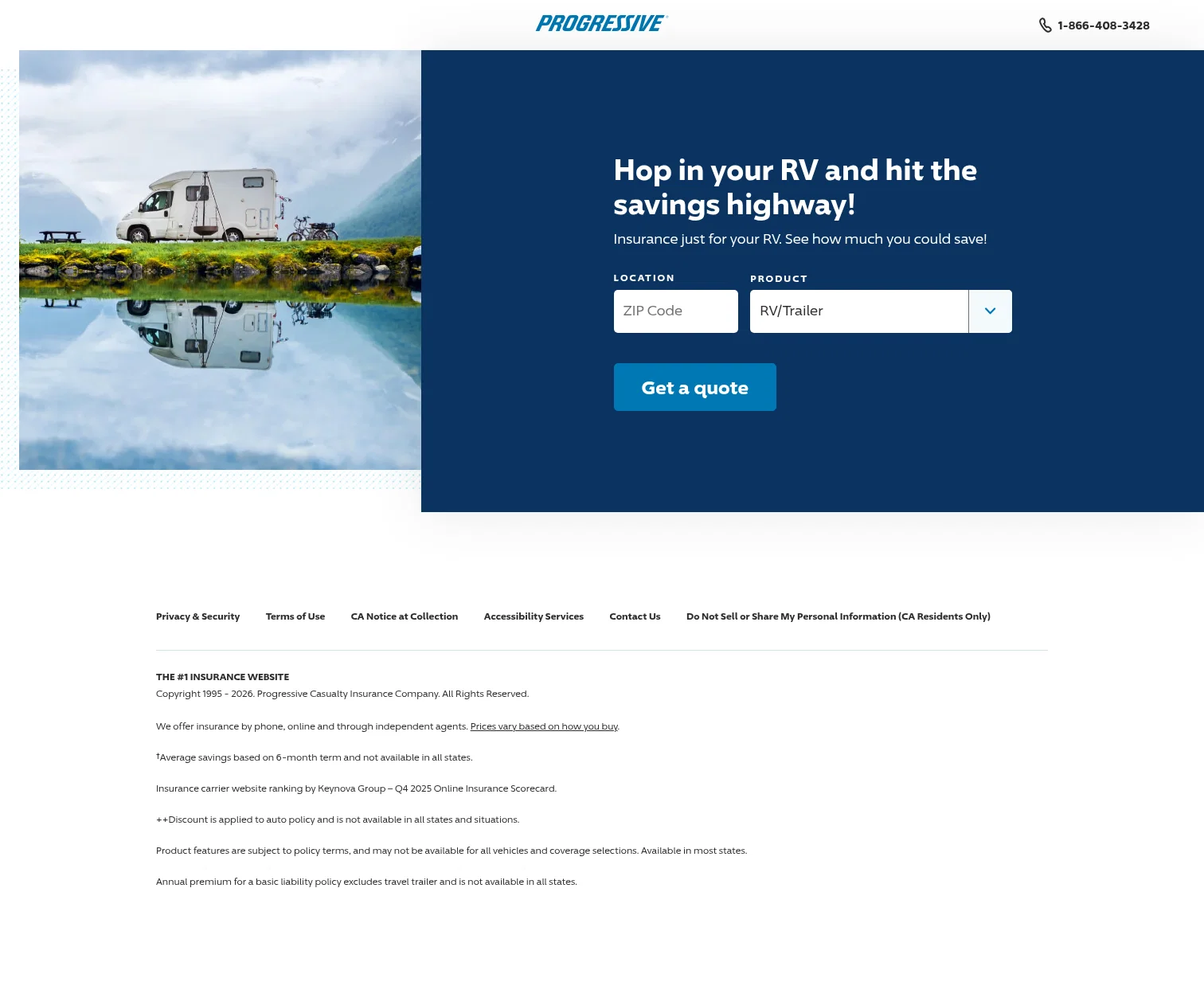 progressive.com/lp/rv on desktop