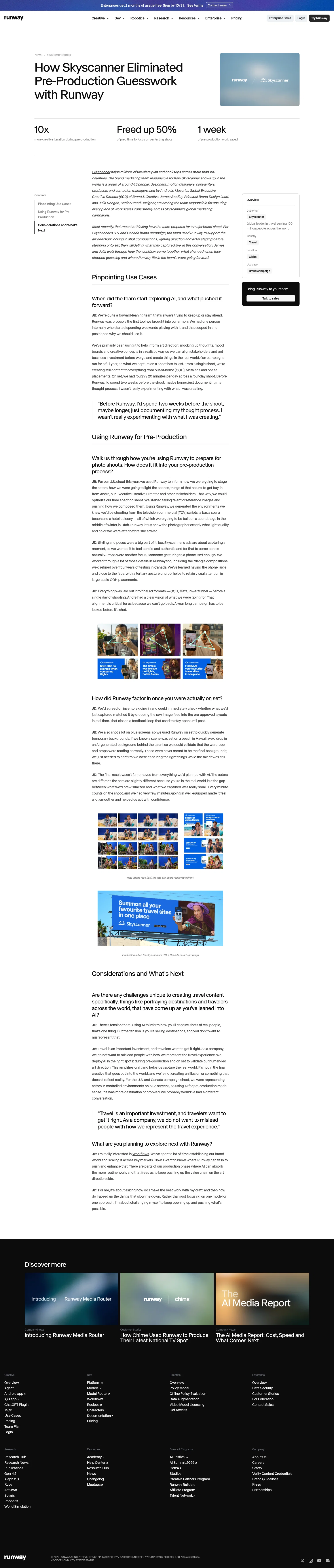 runway.com/news/customers/skyscanner on desktop