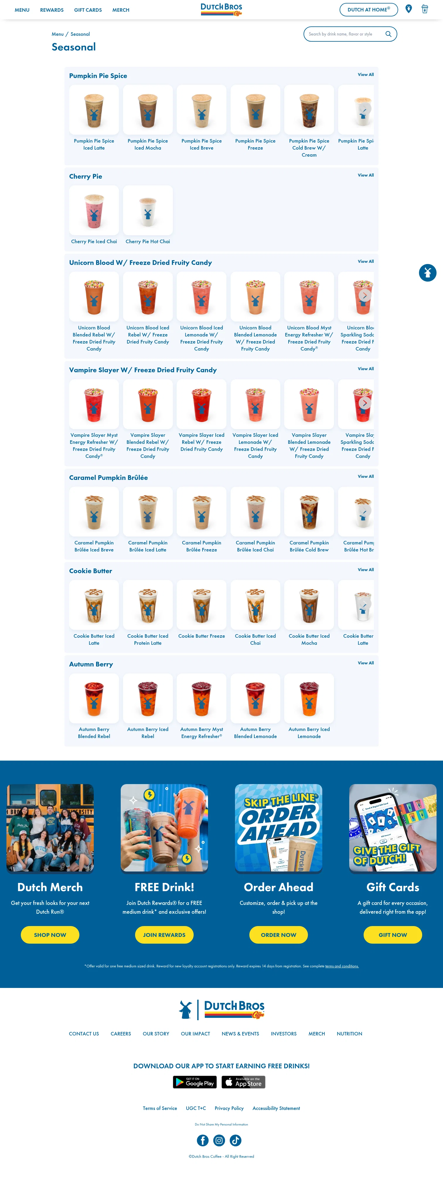 Dutch Bros Coffee landing page