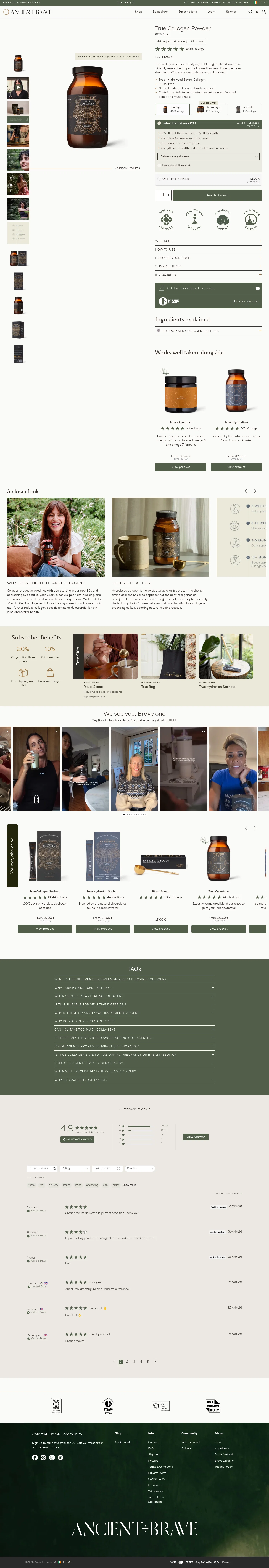 Ancient + Brave landing page