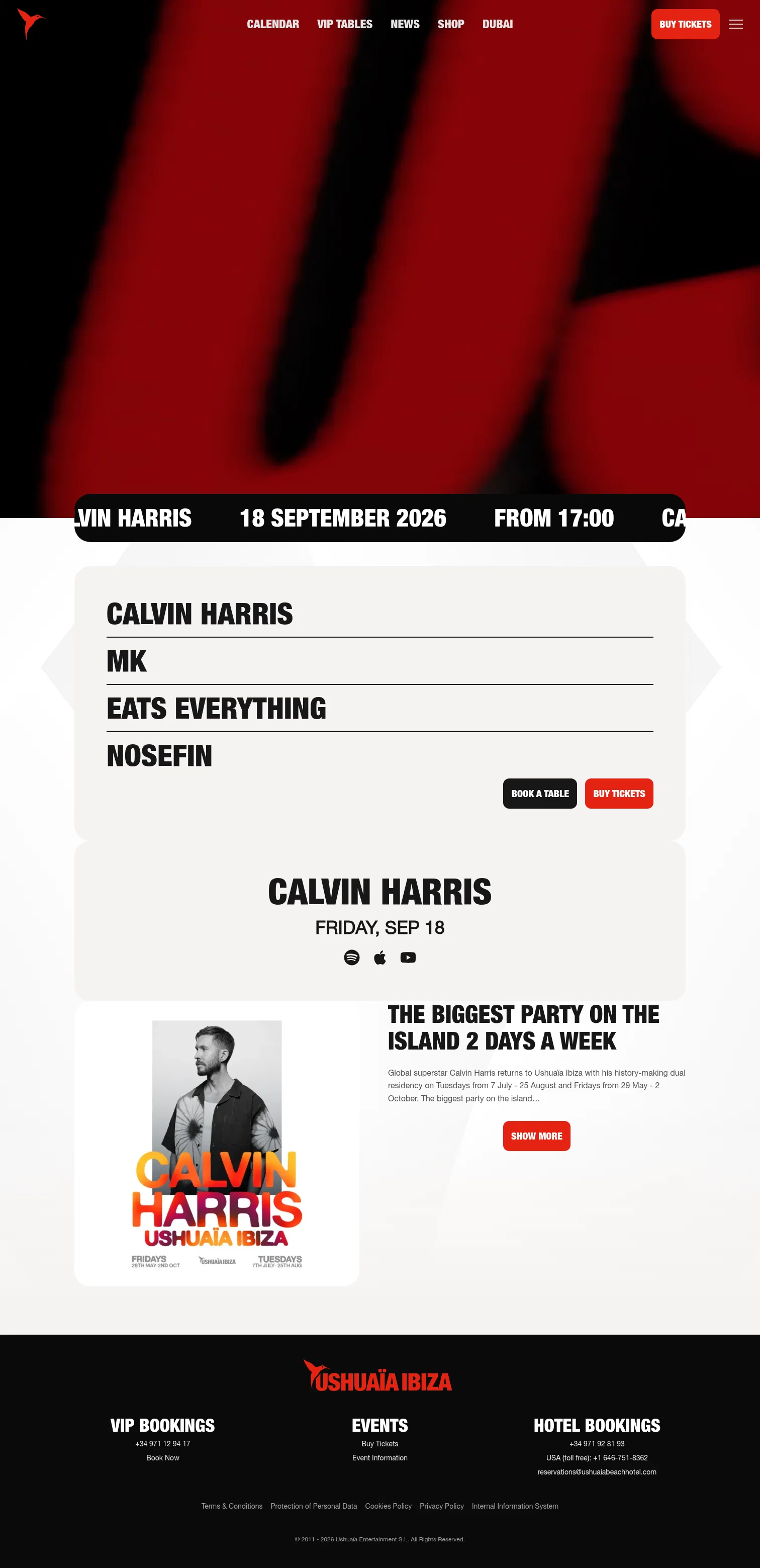 theushuaiaexperience.com/club/en/events/2026/calvin-harris/2026-09-18 on desktop