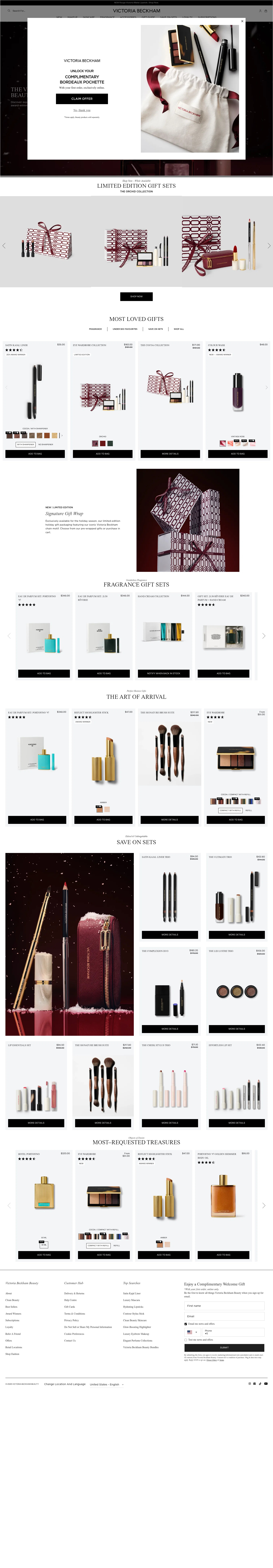 Victoria Beckham Beauty landing page