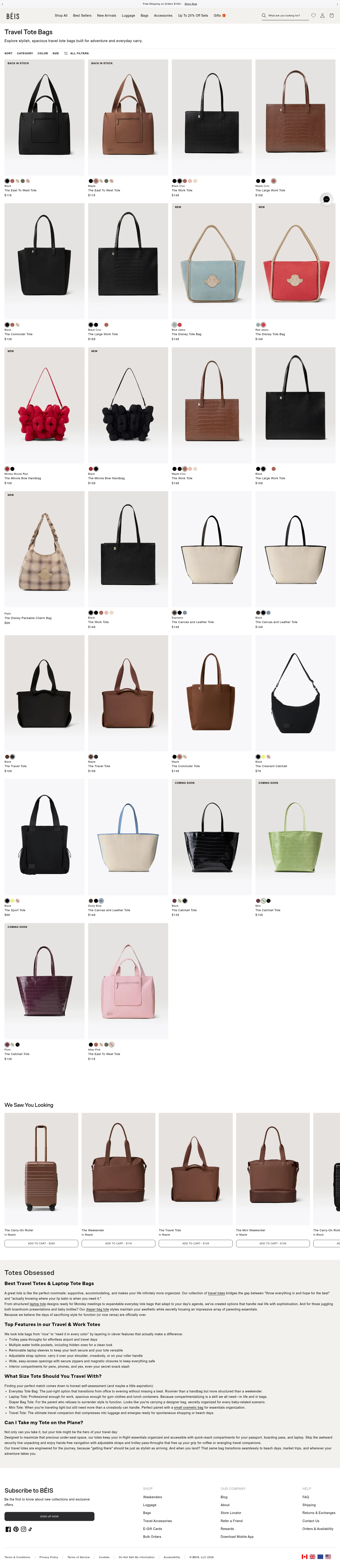Béis landing page