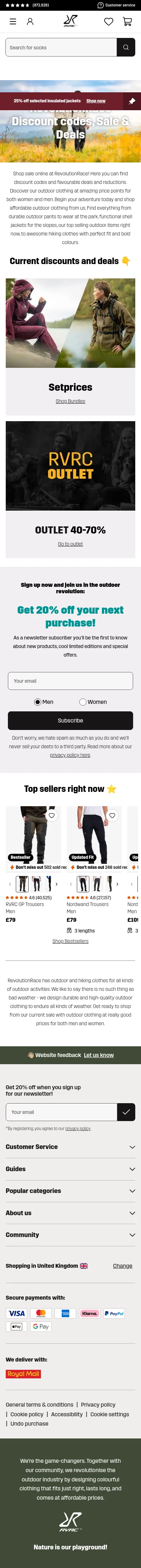 revolutionrace.co.uk/discounts-deals on mobile