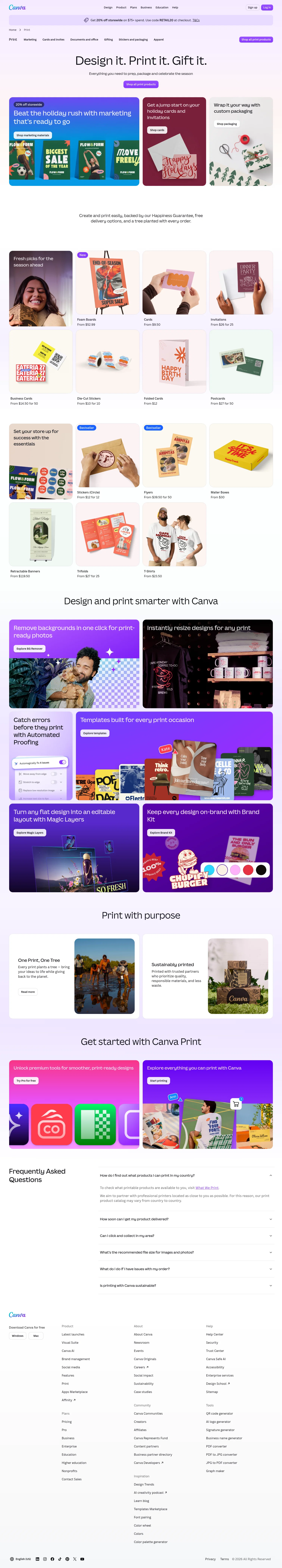 Canva landing page