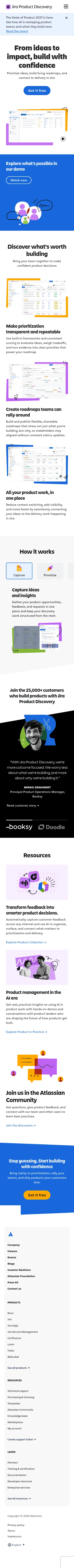 atlassian.com/software/jira/product-discovery on mobile, full screenshot