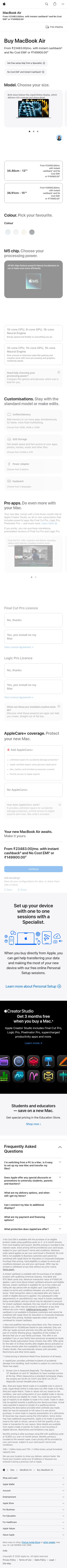 apple.com/in/shop/buy-mac/macbook-air on mobile, full screenshot