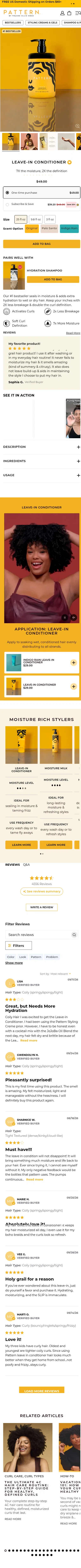 patternbeauty.com/products/leave-in on mobile, full screenshot