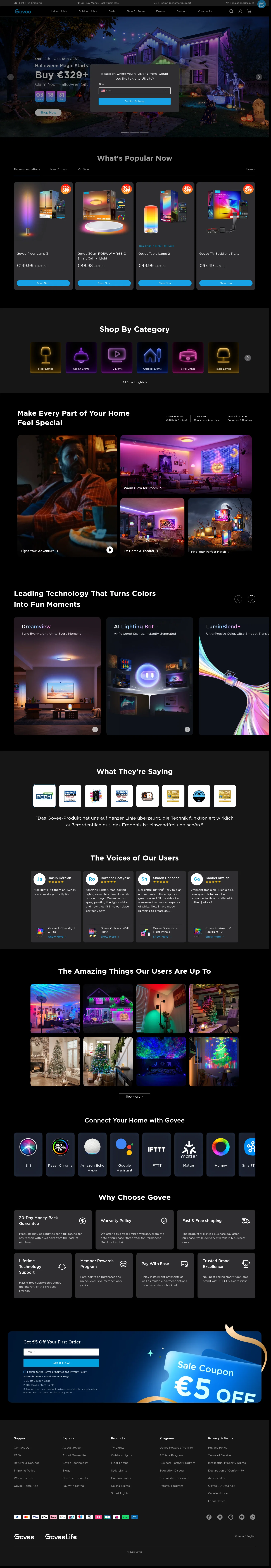Govee landing page