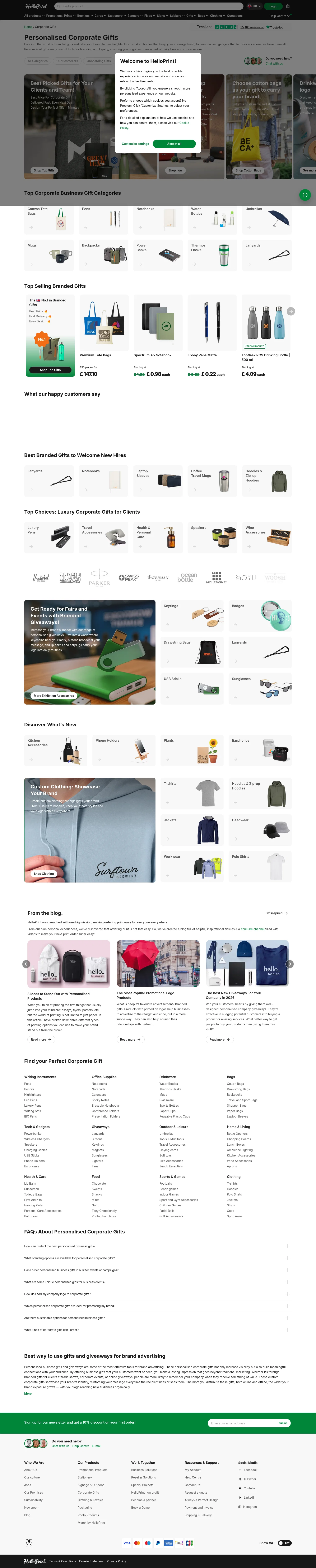 helloprint.com/en-gb/corporate-gifts on desktop