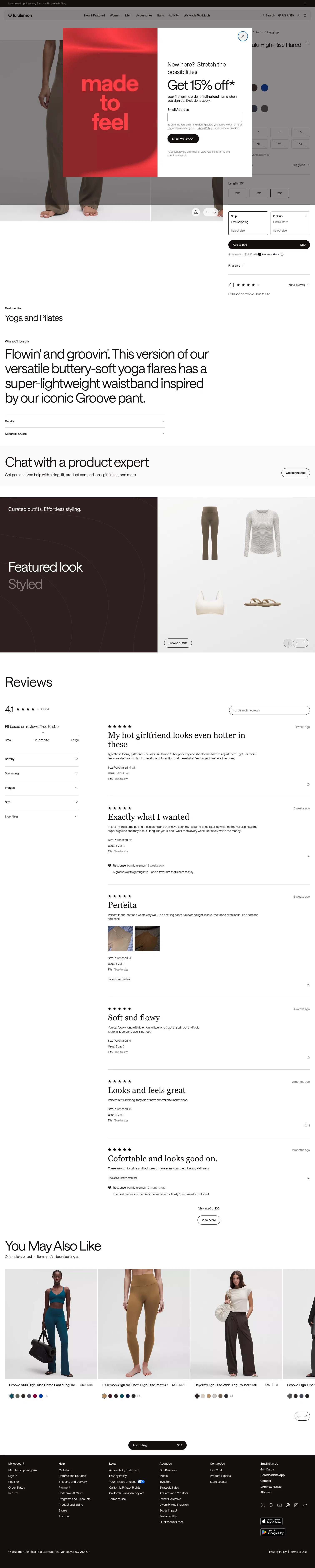shop.lululemon.com/p/womens-leggings/Groove-High-Rise-Nulu-Flared-Pant-Tall/_/prod11871537 on desktop, full screenshot