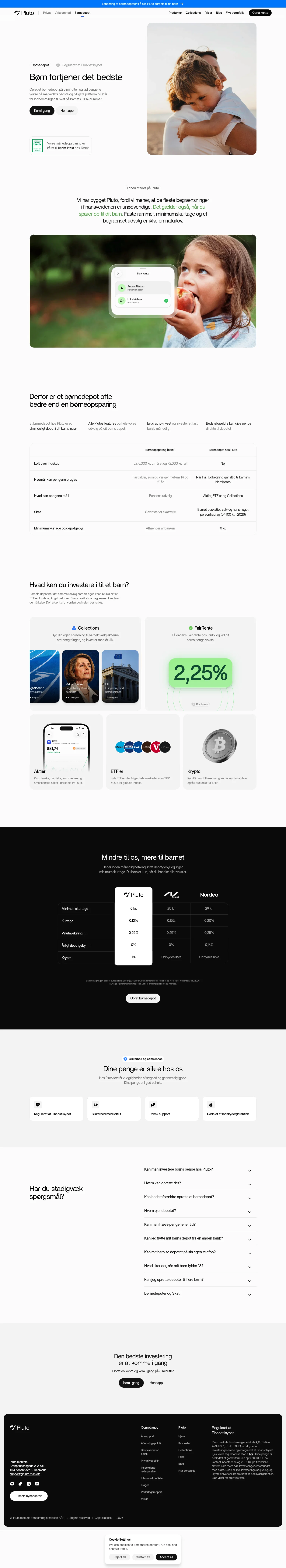 Pluto Markets landing page