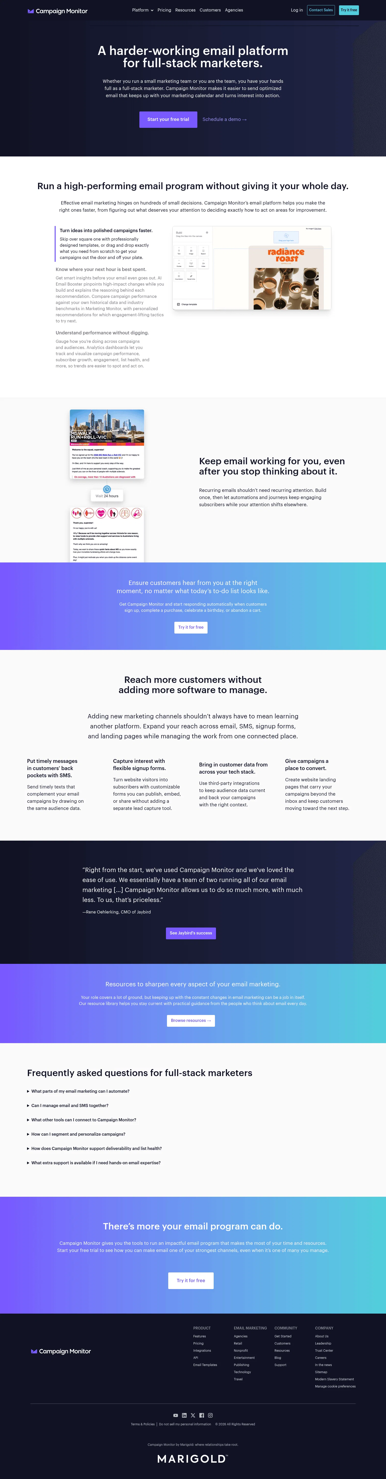 campaignmonitor.com/who-we-serve/full-stack-marketers on desktop