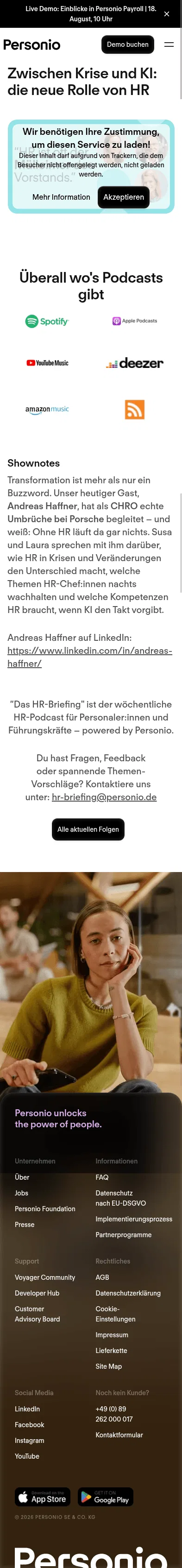 personio.de/hr-briefing/folge-139 on mobile, full screenshot