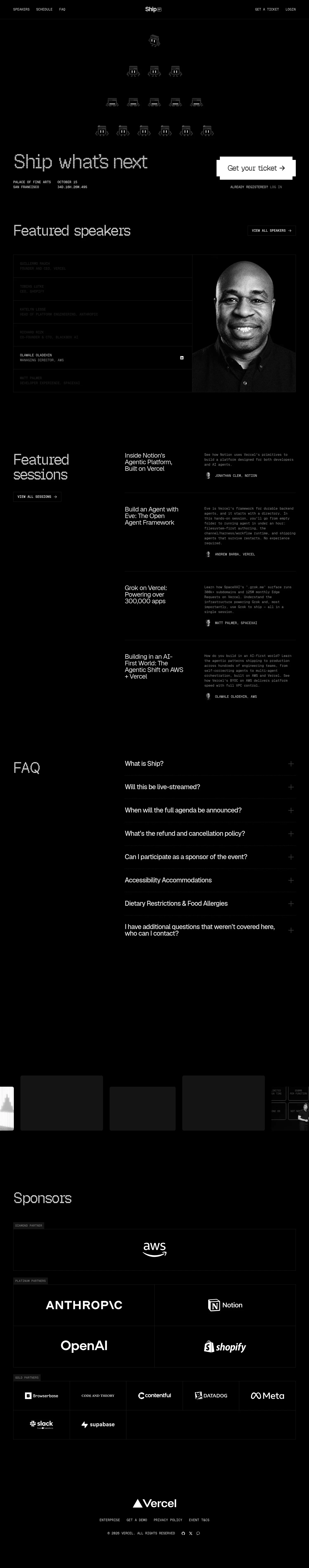 Vercel landing page