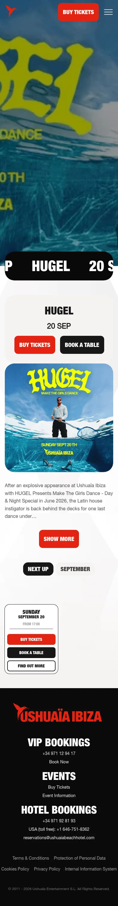 theushuaiaexperience.com/club/en/events/2026/hugel on mobile, full screenshot