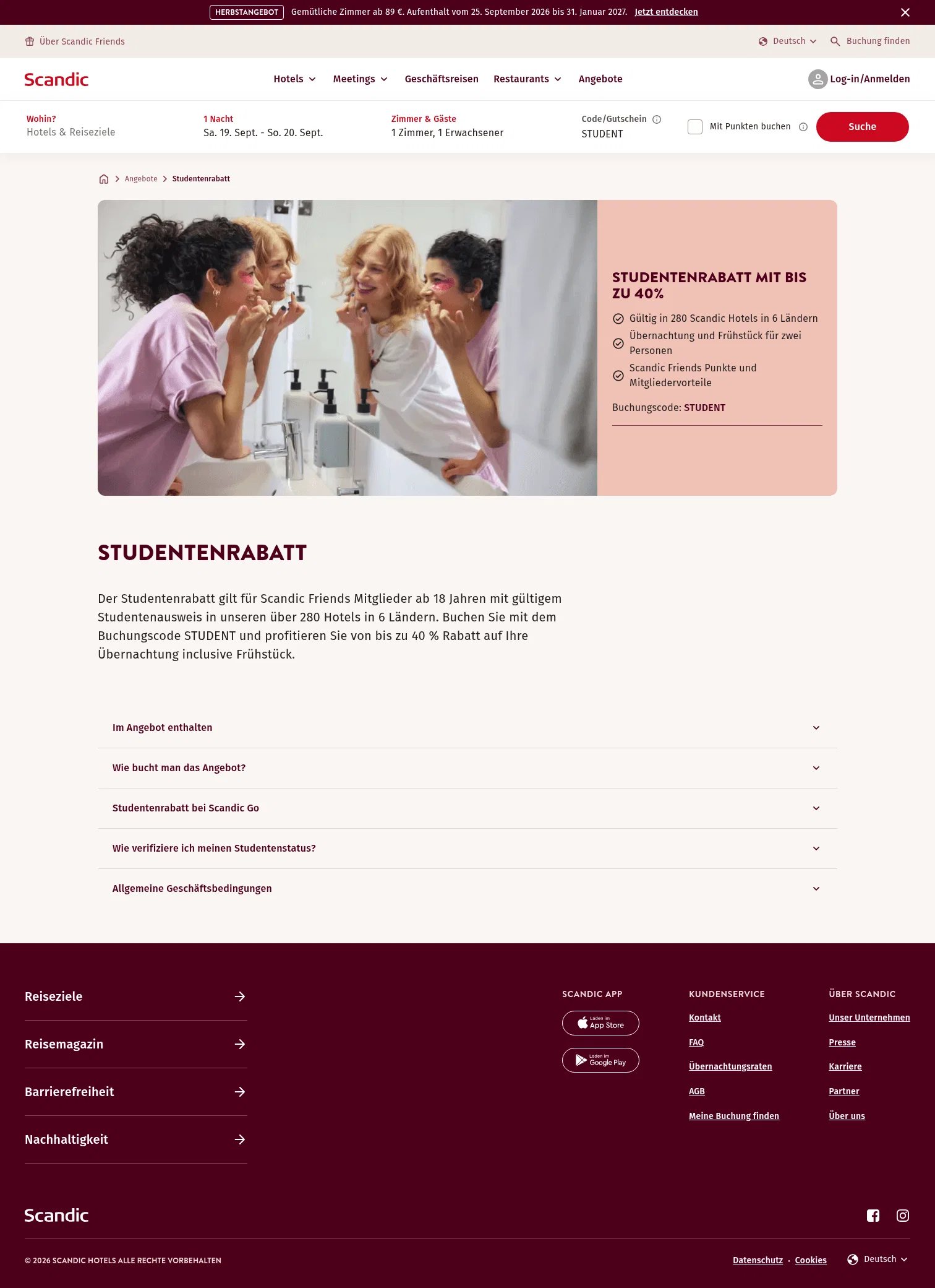 Scandic landing page