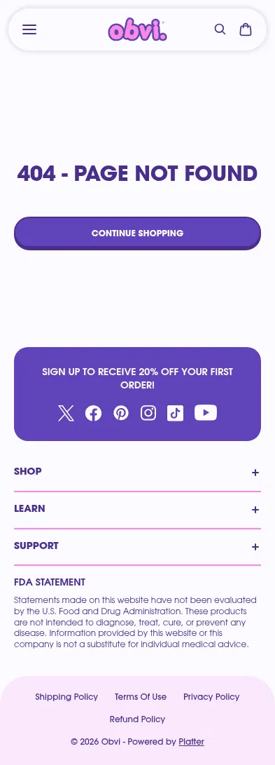 myobvi.com/pages/glp1-alternative on mobile, full screenshot