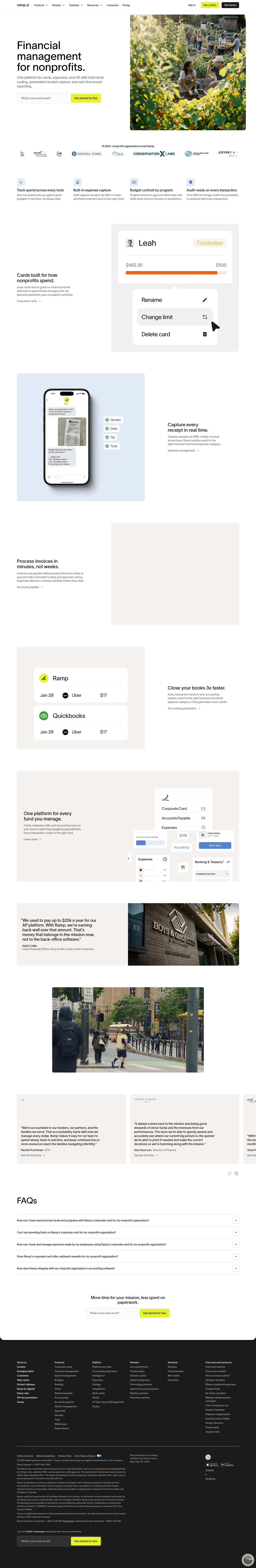 ramp.com/industry/nonprofits on desktop, full screenshot