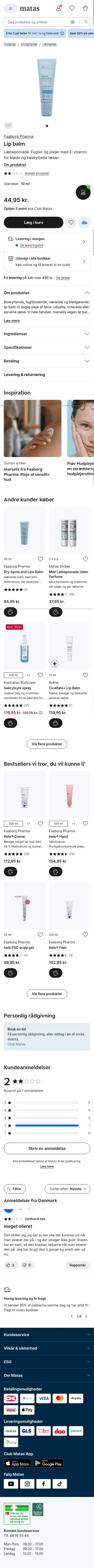 matas.dk/faaborg-pharma-lip-balm-10-ml on mobile