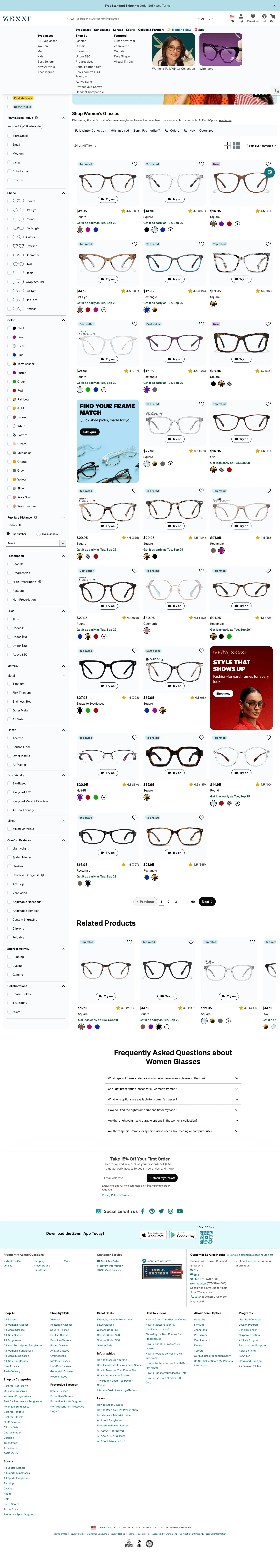 zennioptical.com/b/eyewear/cottage-core-glasses on desktop