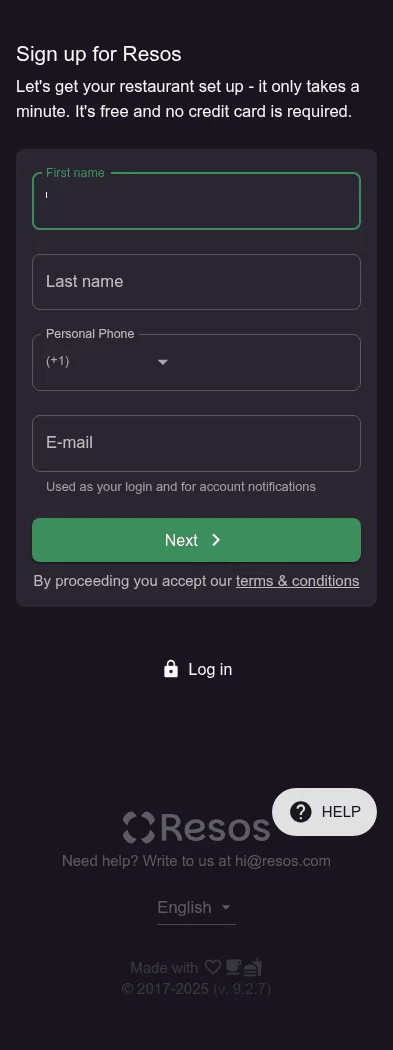 app.resos.com/register on mobile