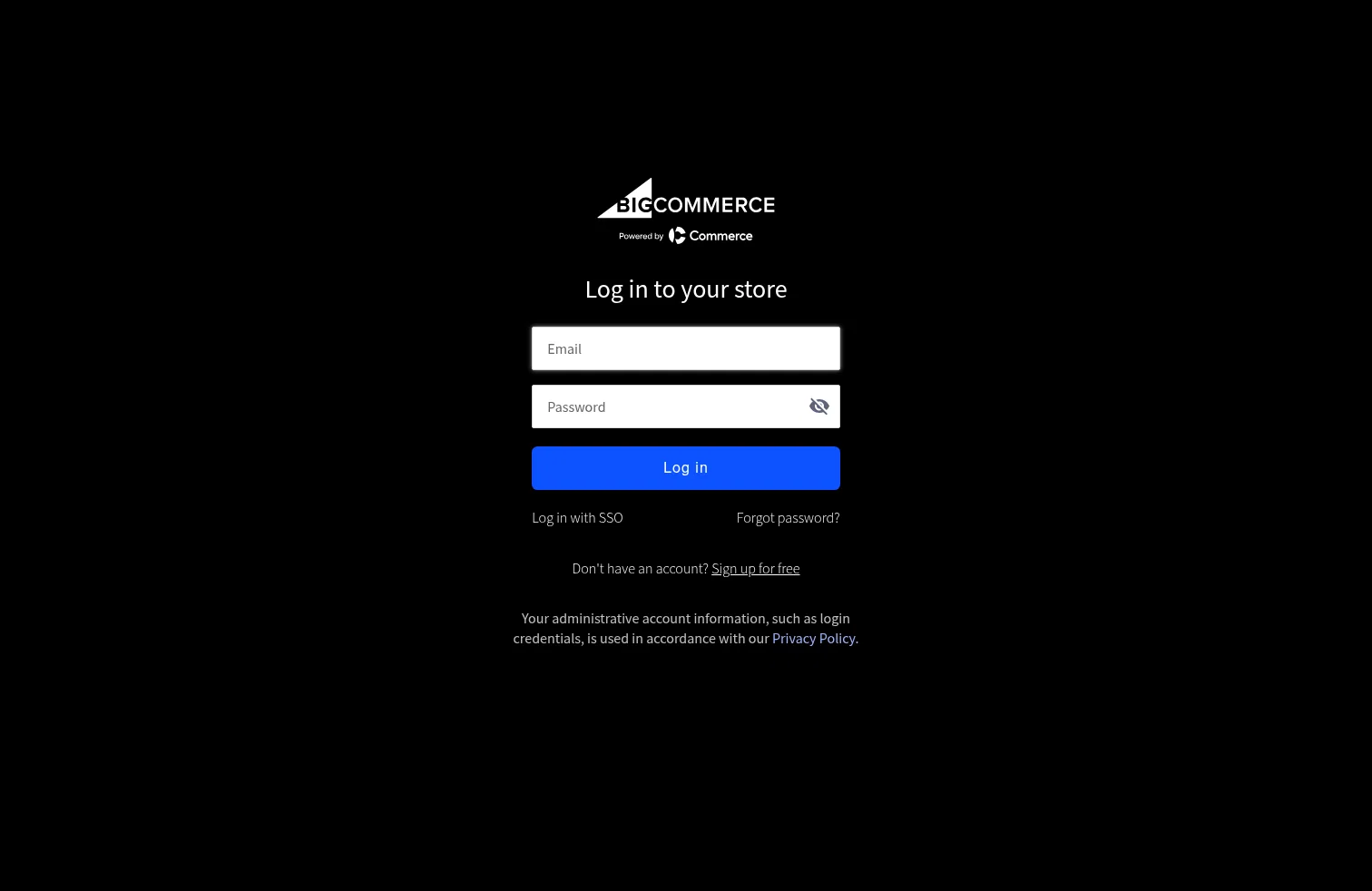 login.bigcommerce.com on desktop