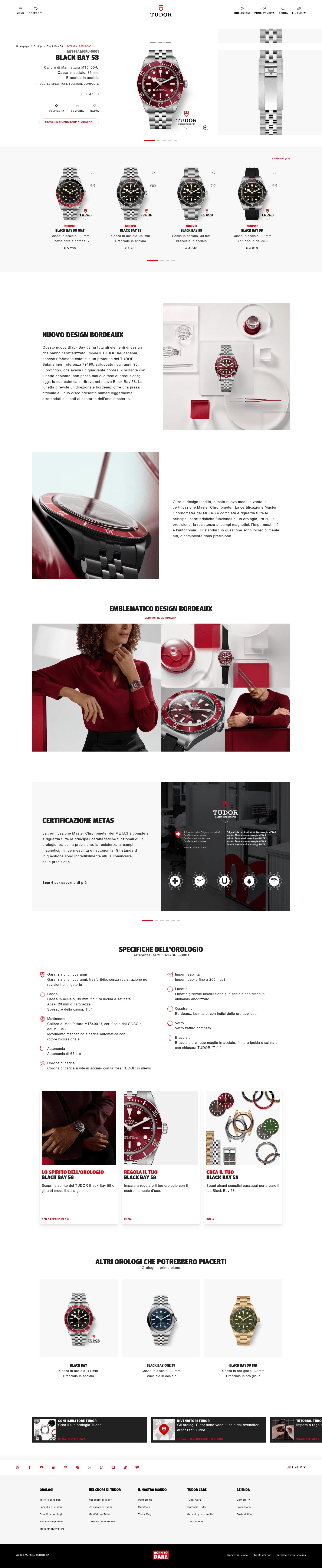 tudorwatch.com/watches/black-bay-58/m7939a1a0ru-0001 on desktop, full screenshot