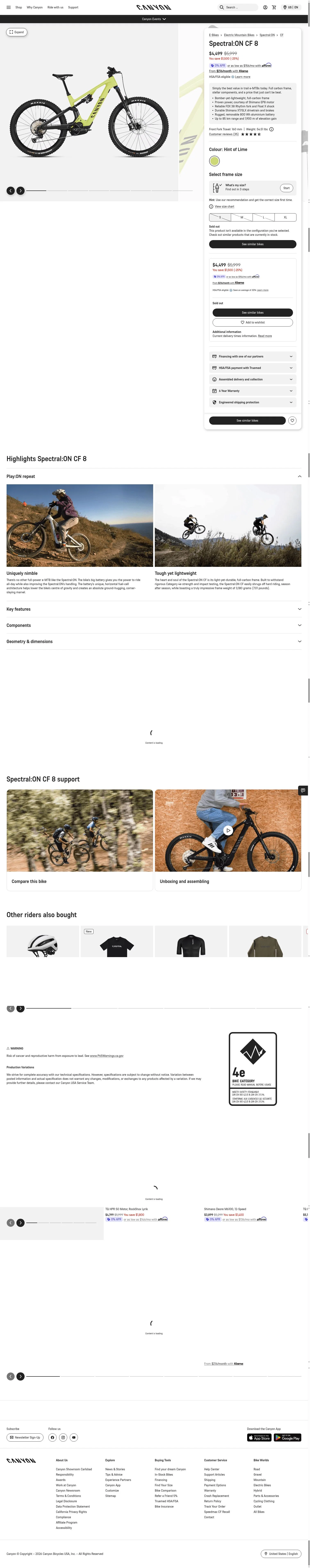 canyon.com/en-us/outlet-bikes/e-bikes/spectral-on-cf-8/3532.html on desktop