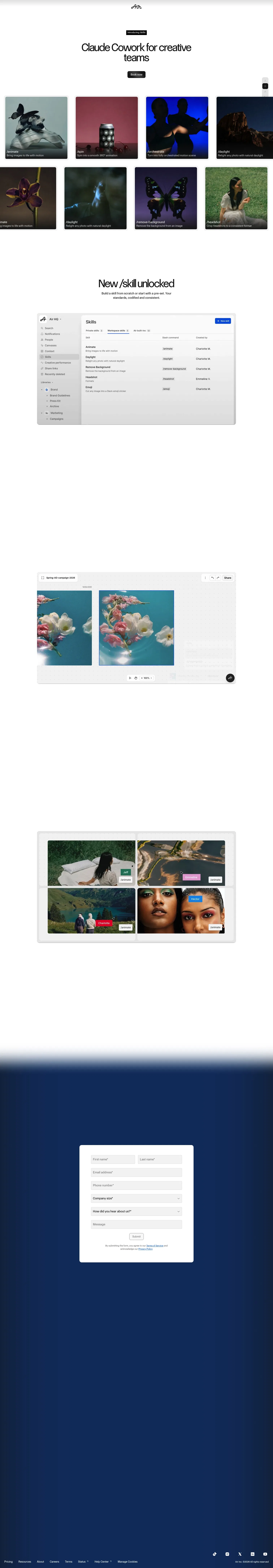 air.inc/skills on desktop, full screenshot
