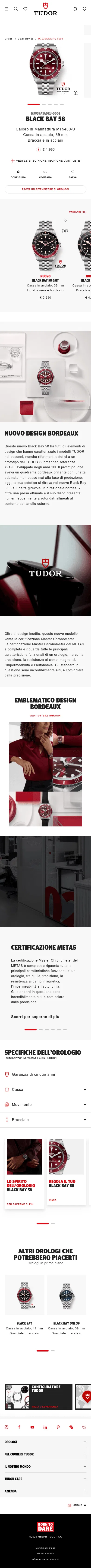 tudorwatch.com/watches/black-bay-58/m7939a1a0ru-0001 on mobile, full screenshot