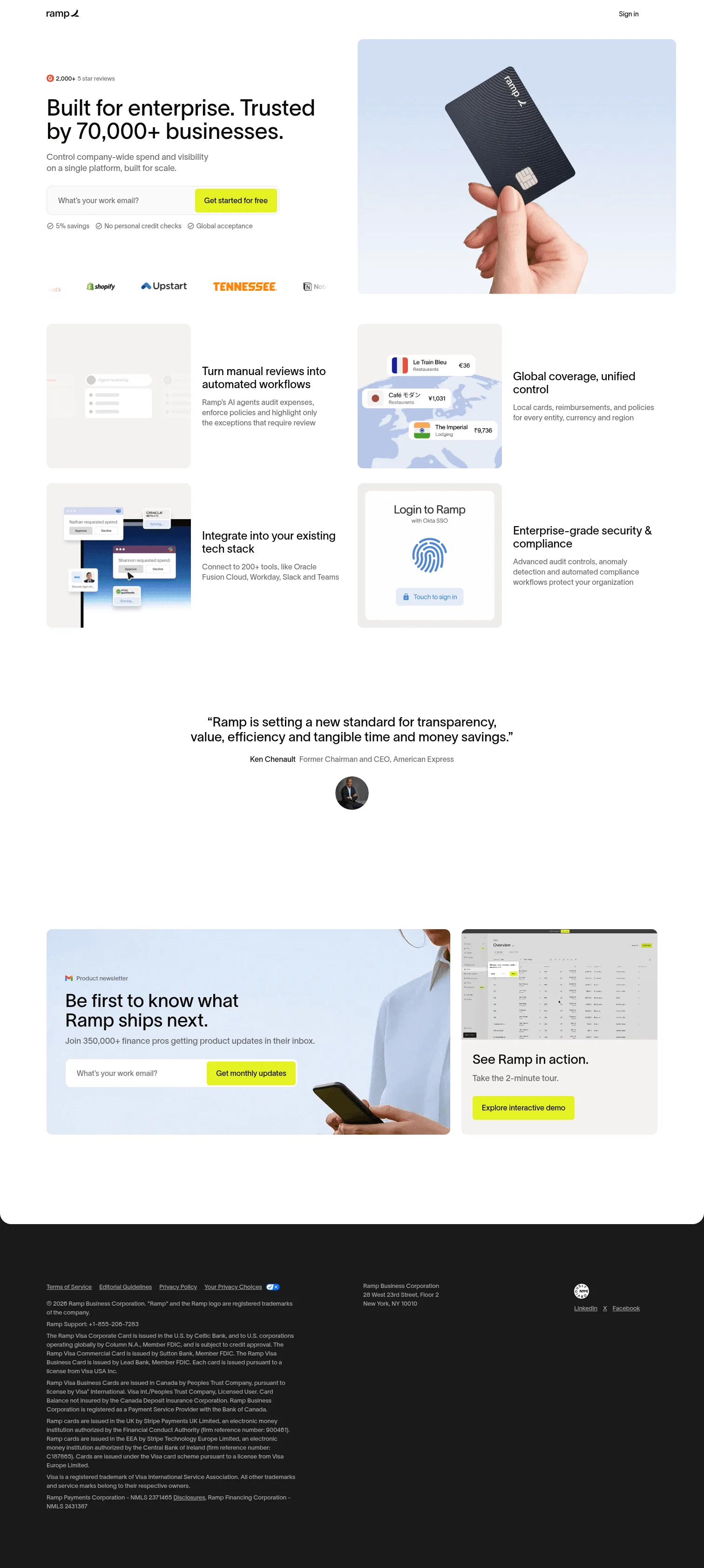 Ramp landing page