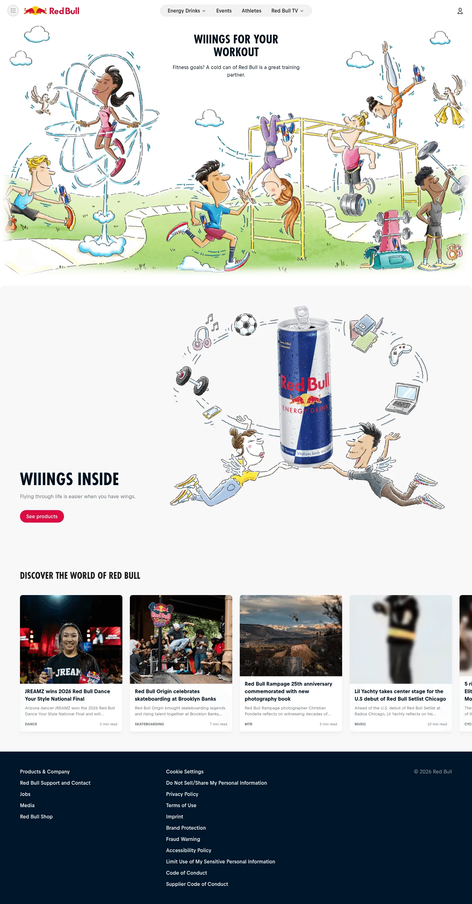 redbull.com/us-en/cartoons/baseball-fandom on desktop, full screenshot