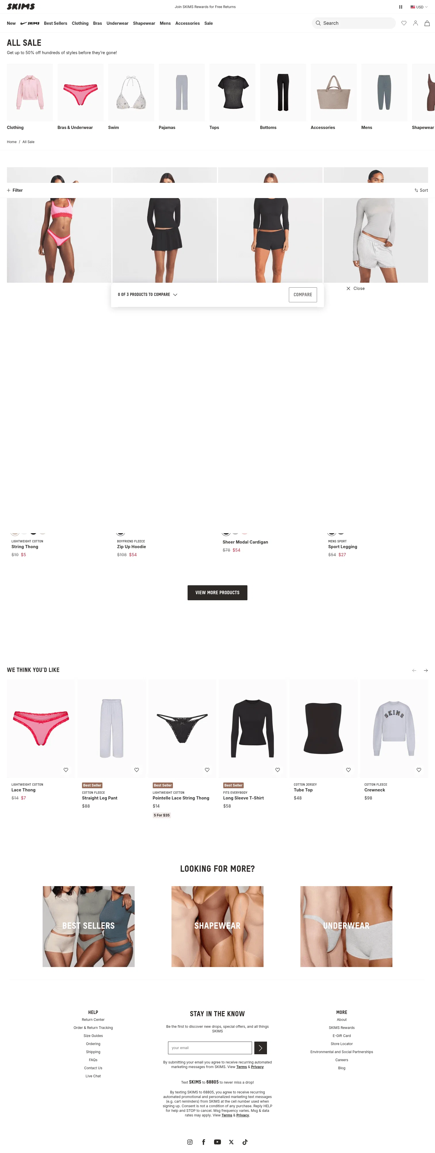 SKIMS landing page