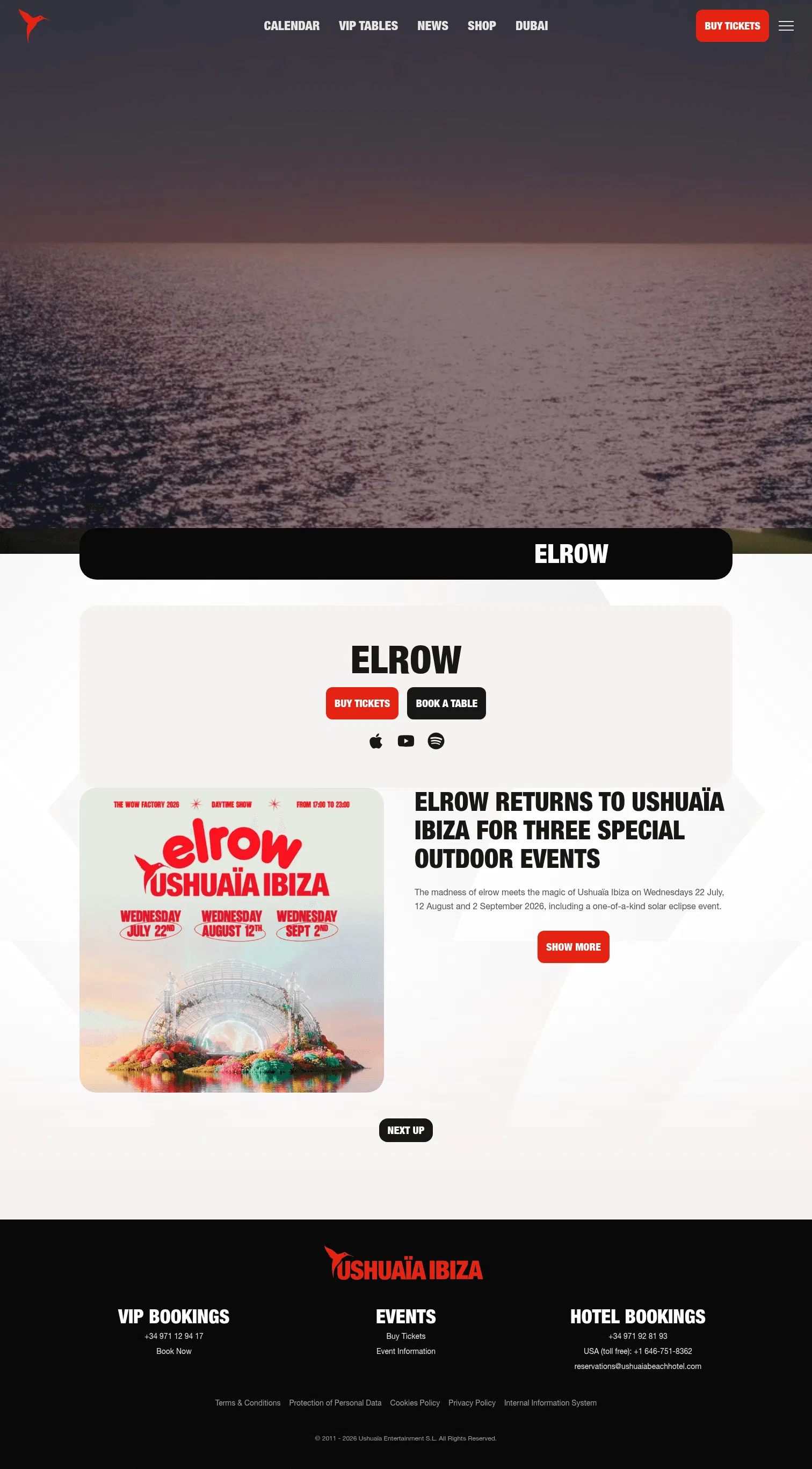 theushuaiaexperience.com/club/en/events/2026/elrow on desktop, full screenshot