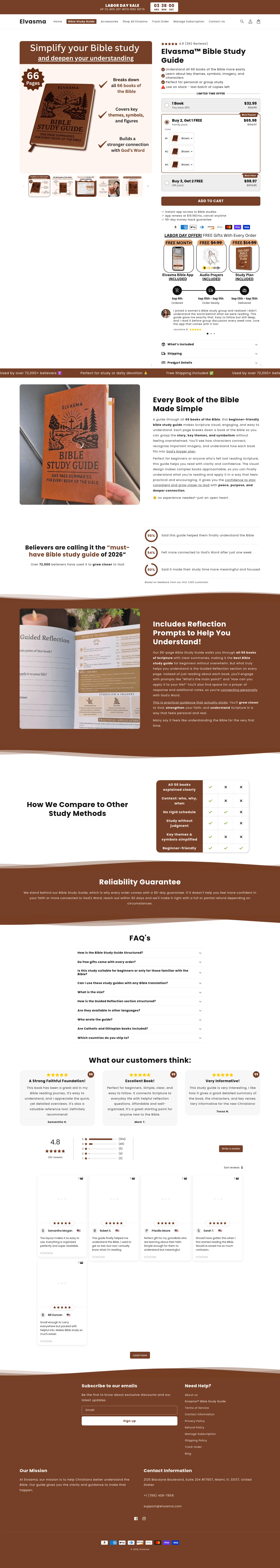 Elvasma landing page