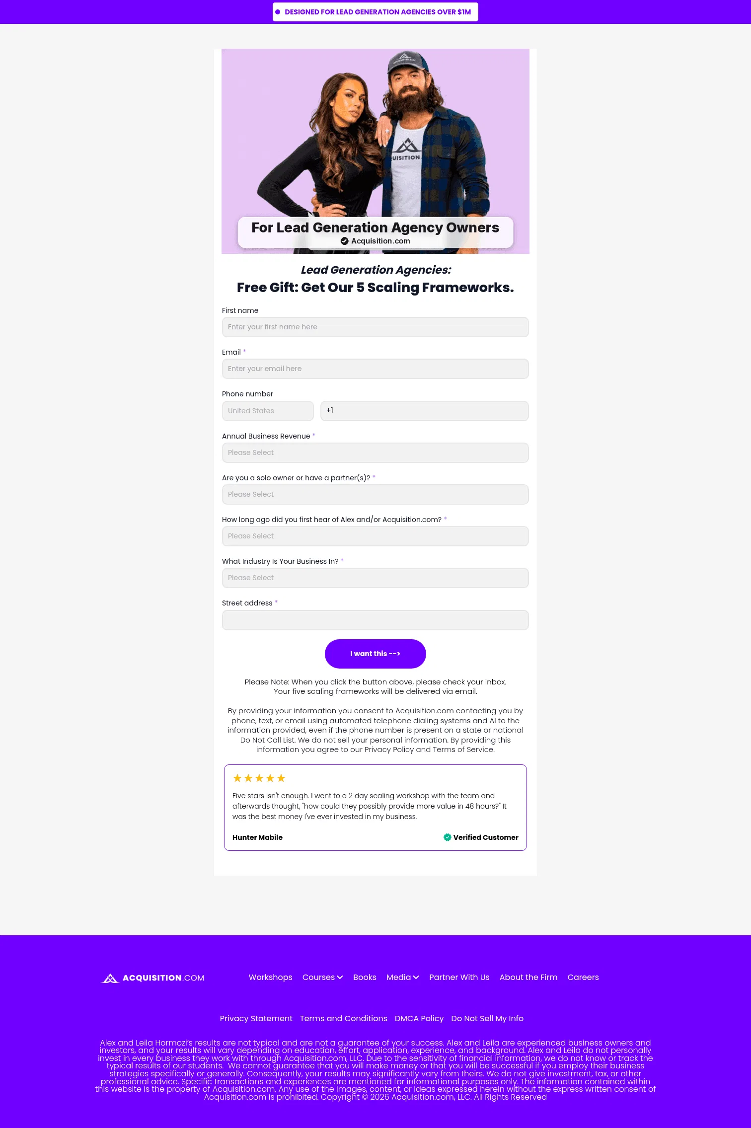 acquisition.com/opt-in-lead-gen-a on desktop, full screenshot