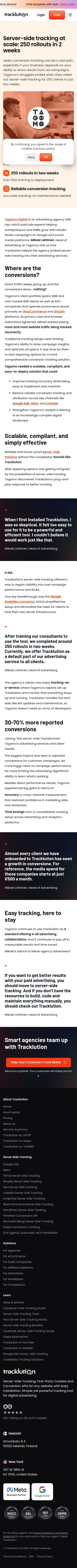 tracklution.com/success-stories/tagomo-digital on mobile, full screenshot