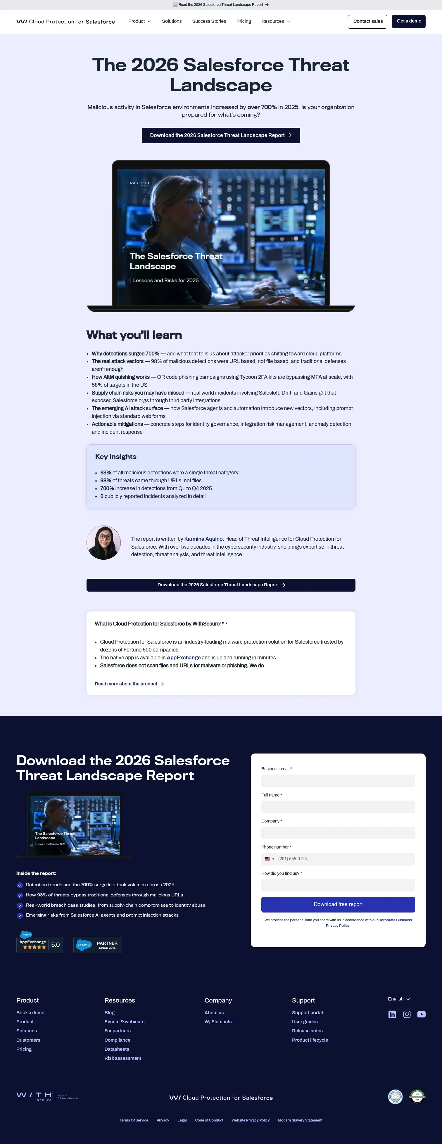 Salesforce landing page