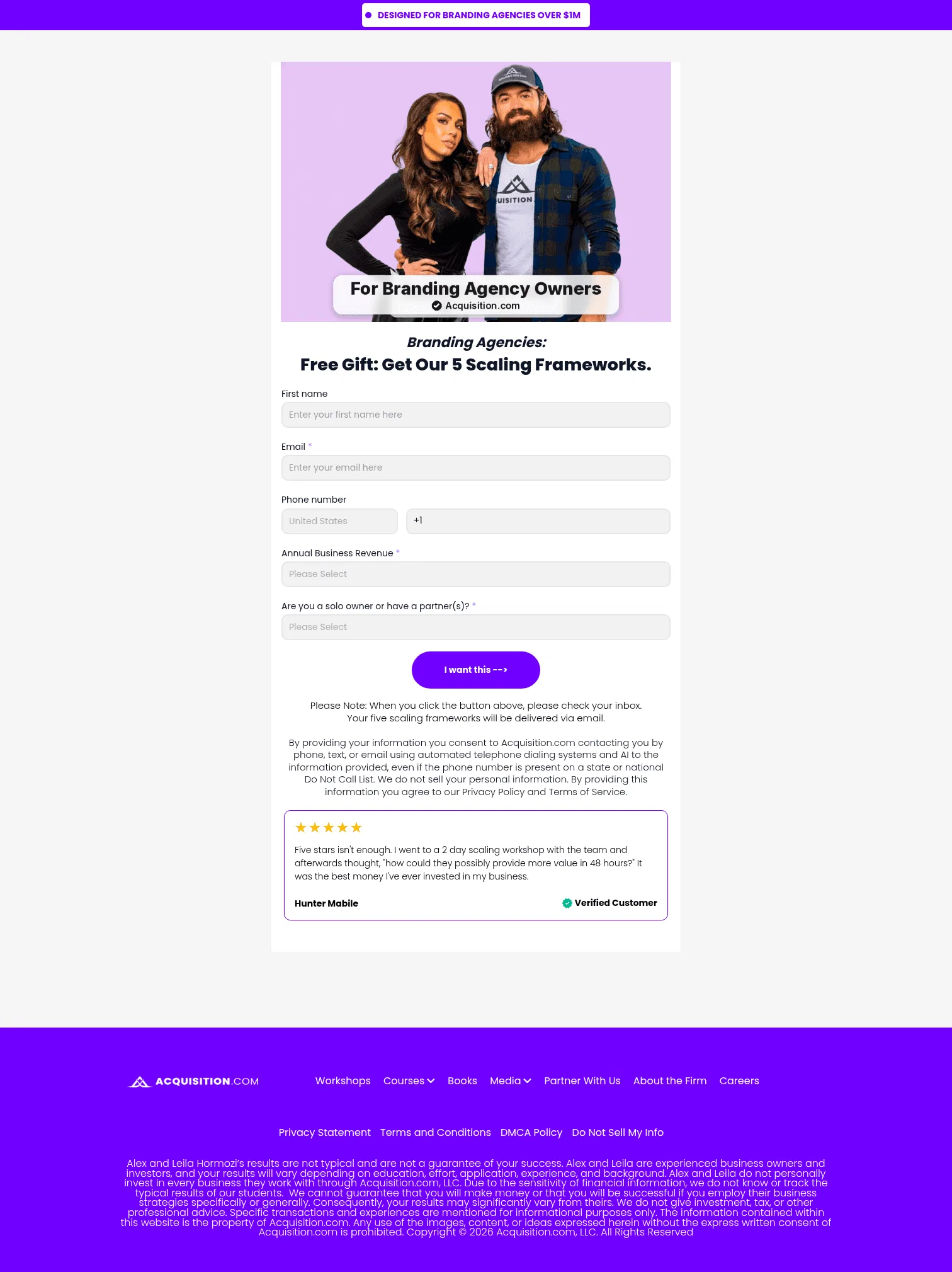 acquisition.com/opt-in-branding-agencies on desktop, full screenshot