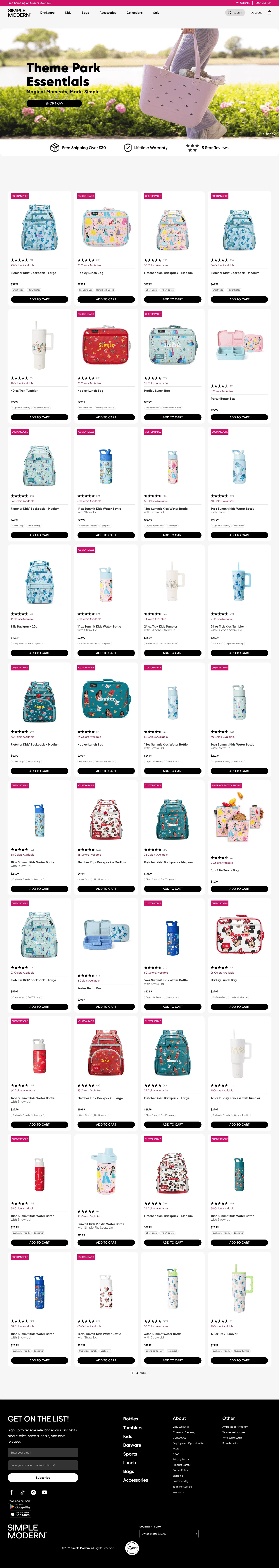 simplemodern.com/collections/disney-trip on desktop, full screenshot
