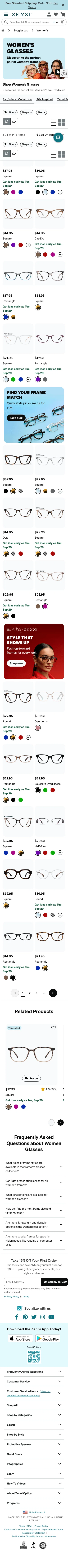 zennioptical.com/b/eyewear/cottage-core-glasses on mobile