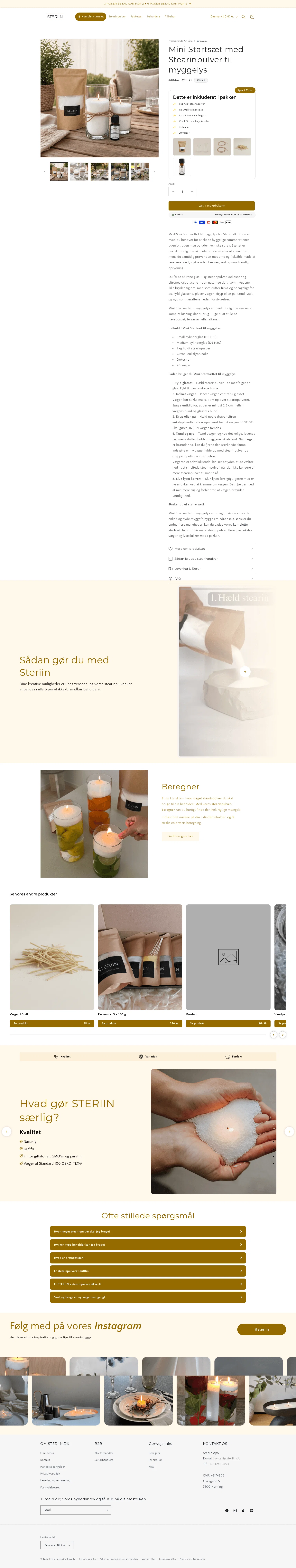 steriin.dk/products/mini-startsaet-med-stearinpulver-til-myggelys on desktop