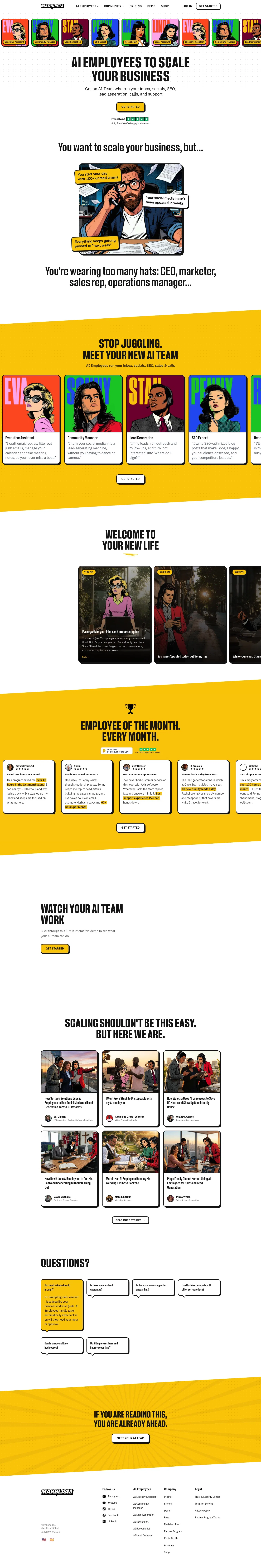 marblism.com on desktop, full screenshot