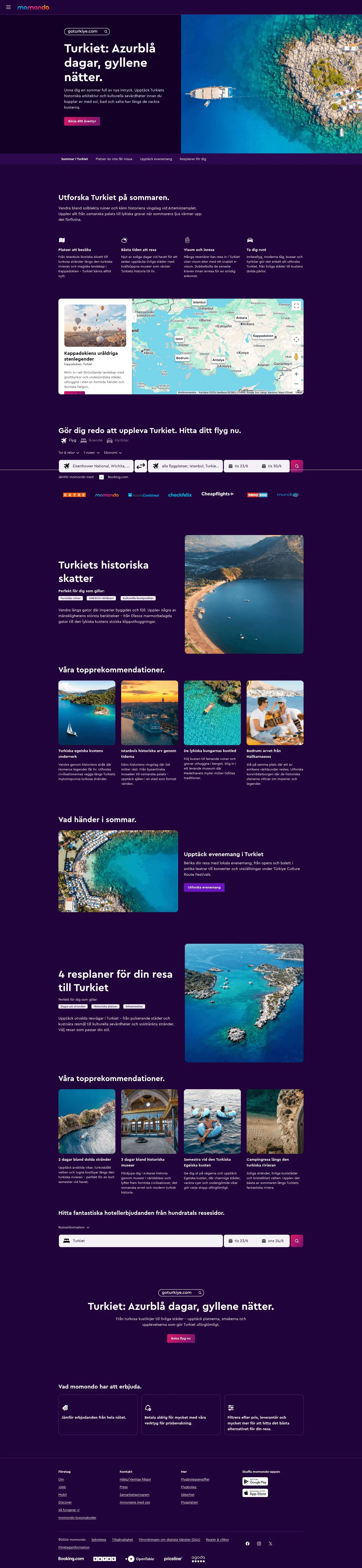 momondo.se/c/visit-turkey on desktop, full screenshot