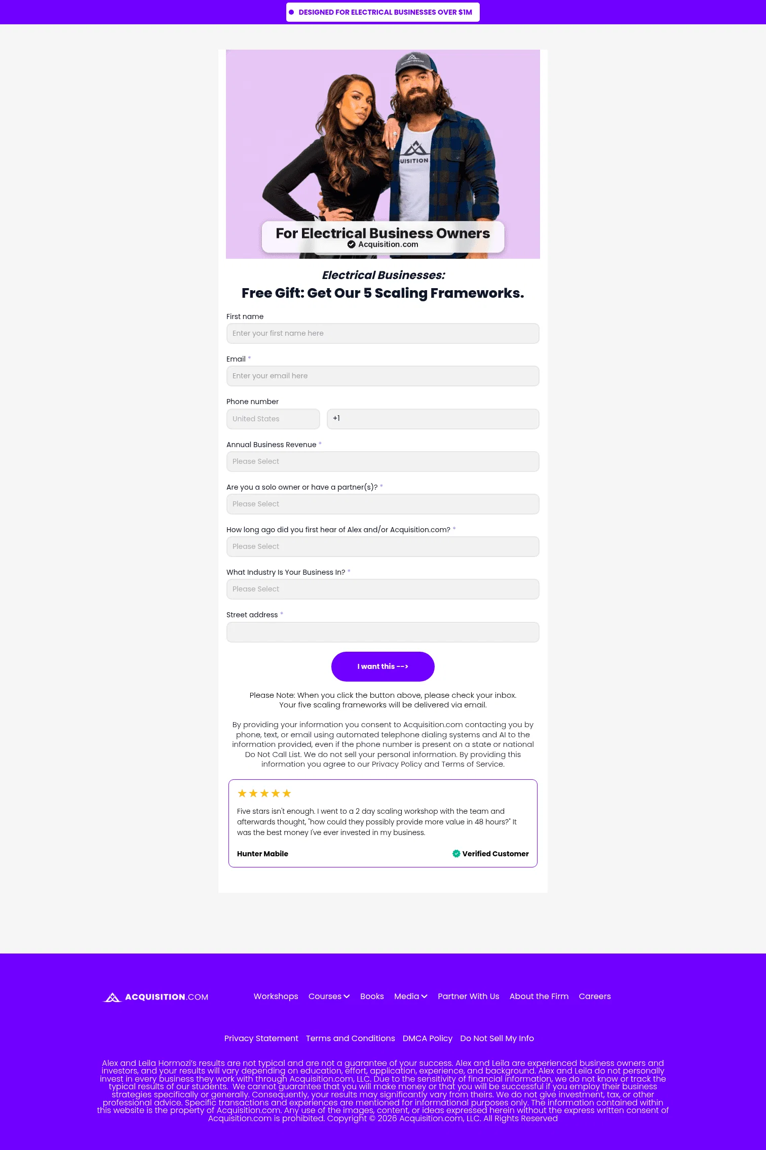 acquisition.com/opt-in-electrical on desktop